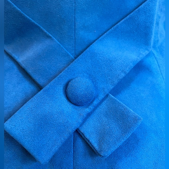 Vintage 50’s Coat in Royal Blue Single breasted Pin up style Size L Classy - Picture 5 of 13